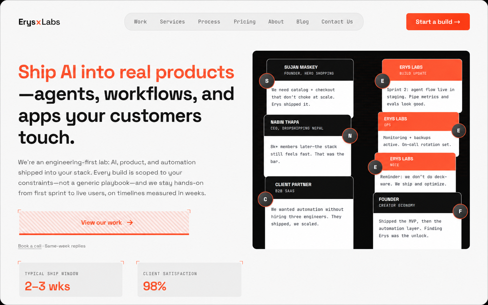 Erys Labs website preview